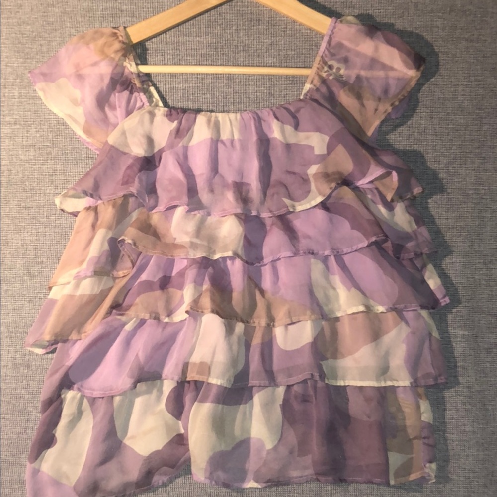 Ruffled Purple Blouse